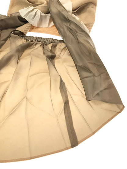 【現状渡し品】【レディース】 SACAI サカイ 10AW RUFFLE LAYERED LONG KNIT VEST 10-01255 2010年秋冬 フリル レイヤード ロング ニット ベスト トップス 168-261026-ty-20-tagh サイズ：1 カラー：ベージュ 万代Net店