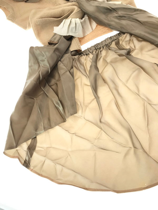 【現状渡し品】【レディース】 SACAI サカイ 10AW RUFFLE LAYERED LONG KNIT VEST 10-01255 2010年秋冬 フリル レイヤード ロング ニット ベスト トップス 168-261026-ty-20-tagh サイズ：1 カラー：ベージュ 万代Net店