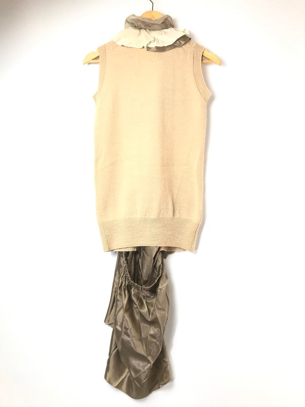 【現状渡し品】【レディース】 SACAI サカイ 10AW RUFFLE LAYERED LONG KNIT VEST 10-01255 2010年秋冬 フリル レイヤード ロング ニット ベスト トップス 168-261026-ty-20-tagh サイズ：1 カラー：ベージュ 万代Net店
