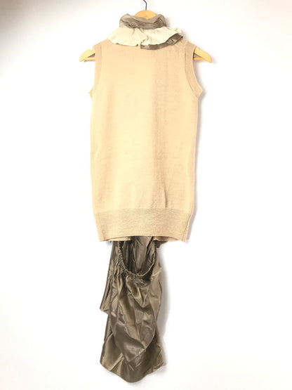 【現状渡し品】【レディース】 SACAI サカイ 10AW RUFFLE LAYERED LONG KNIT VEST 10-01255 2010年秋冬 フリル レイヤード ロング ニット ベスト トップス 168-261026-ty-20-tagh サイズ：1 カラー：ベージュ 万代Net店
