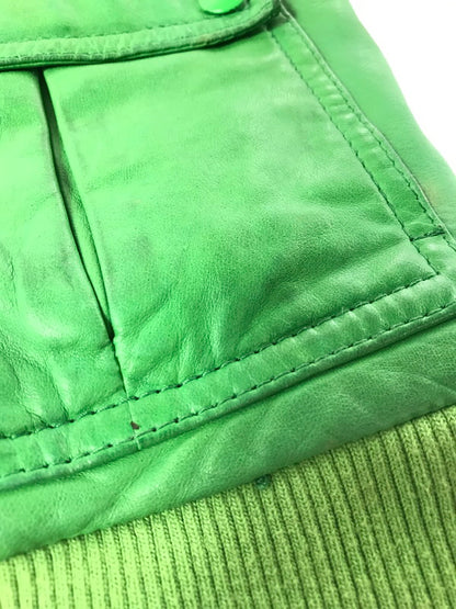 【現状渡し品】【メンズ】 DIESEL ディーゼル LEATHER RIDERS JACKET レザー ライダースジャケット アウター 141-261025-na-04-tagh サイズ：S カラー：グリーン 万代Net店