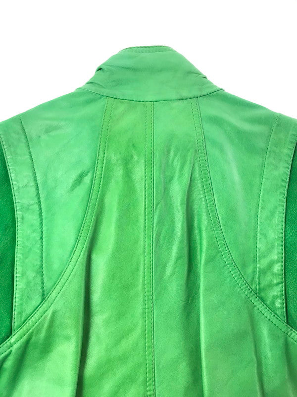 【現状渡し品】【メンズ】 DIESEL ディーゼル LEATHER RIDERS JACKET レザー ライダースジャケット アウター 141-261025-na-04-tagh サイズ：S カラー：グリーン 万代Net店