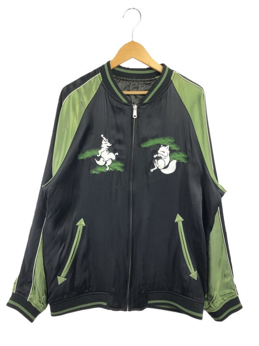 【中古品】【メンズ】 KON-JAKU 今昔 REVERSIBLE SOUVENIR JACKET リバーシブル スーベニア ジャケット スカジャン アウター 145-261024-na-11-tagh サイズ：XL カラー：ブラック/グリーン 万代Net店