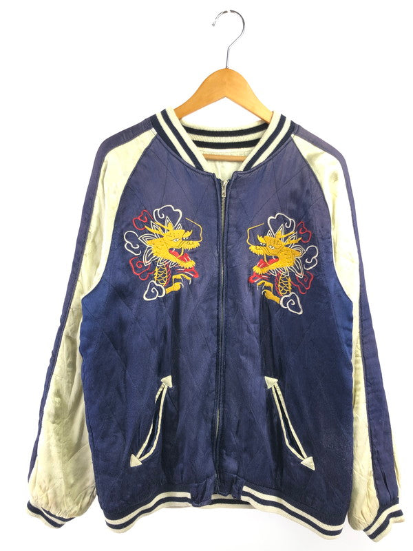 【現状渡し品】【メンズ】 CROPPED HEADS クロップドヘッズ SOUVENIR JACKET スーベニア ジャケット スカジャン アウター 145-261024-na-12-tagh サイズ：L カラー：ネイビー/ホワイト 万代Net店