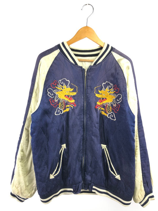 【現状渡し品】【メンズ】 CROPPED HEADS クロップドヘッズ SOUVENIR JACKET スーベニア ジャケット スカジャン アウター 145-261024-na-12-tagh サイズ：L カラー：ネイビー/ホワイト 万代Net店