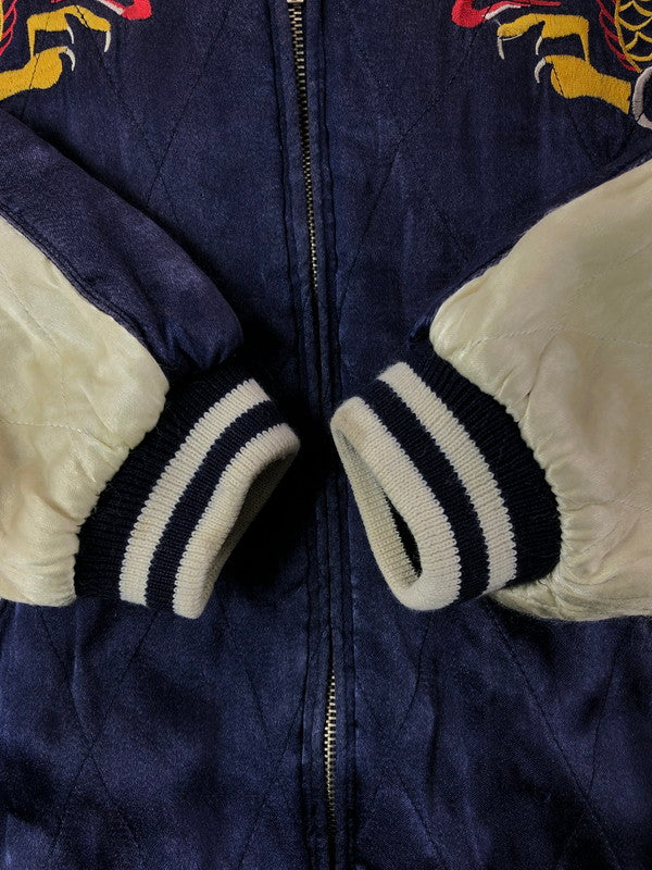 【現状渡し品】【メンズ】 CROPPED HEADS クロップドヘッズ SOUVENIR JACKET スーベニア ジャケット スカジャン アウター 145-261024-na-12-tagh サイズ：L カラー：ネイビー/ホワイト 万代Net店