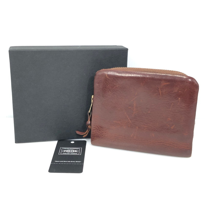 【中古品】【メンズ】 PORTER ポーター SOAK WALLET BROWN 101-06054 ソーク ウォレット ブラウン 二つ折り財布 200-261028-rt-06-tagh カラー：ブラウン 万代Net店