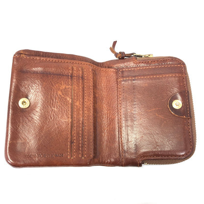 【中古品】【メンズ】 PORTER ポーター SOAK WALLET BROWN 101-06054 ソーク ウォレット ブラウン 二つ折り財布 200-261028-rt-06-tagh カラー：ブラウン 万代Net店