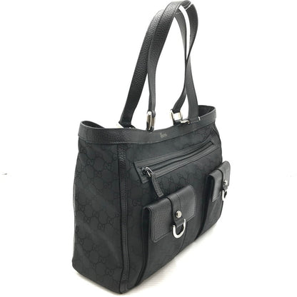 【現状渡し品】【レディース】 GUCCI グッチ GG CANVAS ABBEY D-RING POCKET HANDBAG 268639 213317 GG キャンバス アビー Dリング ハンドバッグ カバン 180-261019-na-08-tagh カラー：ブラック 万代Net店