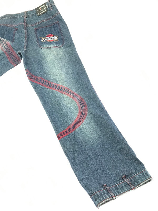 【中古品】【メンズ】 UNK DENIM アンク デニム CAVALIERS BAGGY DENIM PANTS キャバリアーズ バギー デニム パンツ ボトムス 157-261023-ty-01-tagh サイズ：38 カラー：インディゴ 万代Net店