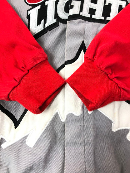 【中古品】【メンズ】 COORS LIGHT クアーズ ライト NASCAR 90'S RACING JACKET ナスカー 90年代 レーシング ジャケット アウター 146-261020-ty-18-tagh サイズ：XXL カラー：グレー/レッド 万代Net店