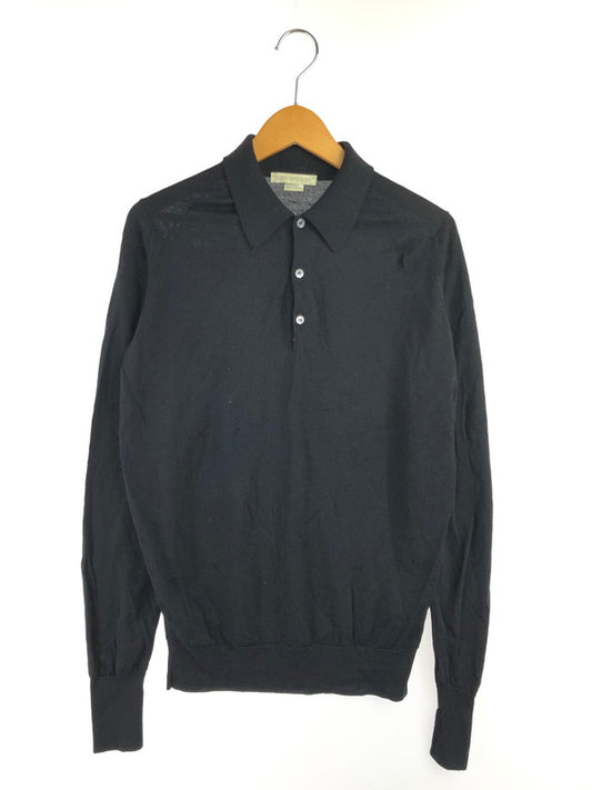 【現状渡し品】【メンズ】 JOHN SMEDLEY ジョン スメドレー MADE IN ENGLAND L/S KNIT POLO SHIRT 英国製 L/S ニット ポロ シャツ トップス 141-261020-ty-14-tagh サイズ：S カラー：ブラック 万代Net店