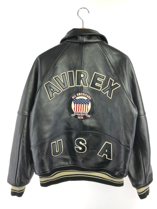 【中古品】【メンズ】 AVIREX アヴィレックス SIGNATURE VARSITY JACKET 6151076 シグネチャー バーシティー ジャケット アウター 145-261020-ty-03-tagh サイズ：M カラー：ブラック 万代Net店