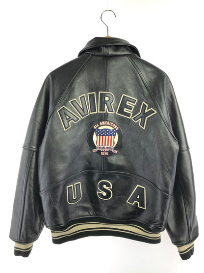 【中古品】【メンズ】 AVIREX アヴィレックス SIGNATURE VARSITY JACKET 6151076 シグネチャー バーシティー ジャケット アウター 145-261020-ty-03-tagh サイズ：M カラー：ブラック 万代Net店