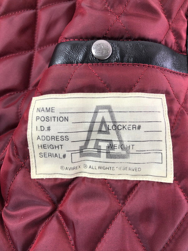【中古品】【メンズ】 AVIREX アヴィレックス SIGNATURE VARSITY JACKET 6151076 シグネチャー バーシティー ジャケット アウター 145-261020-ty-03-tagh サイズ：M カラー：ブラック 万代Net店