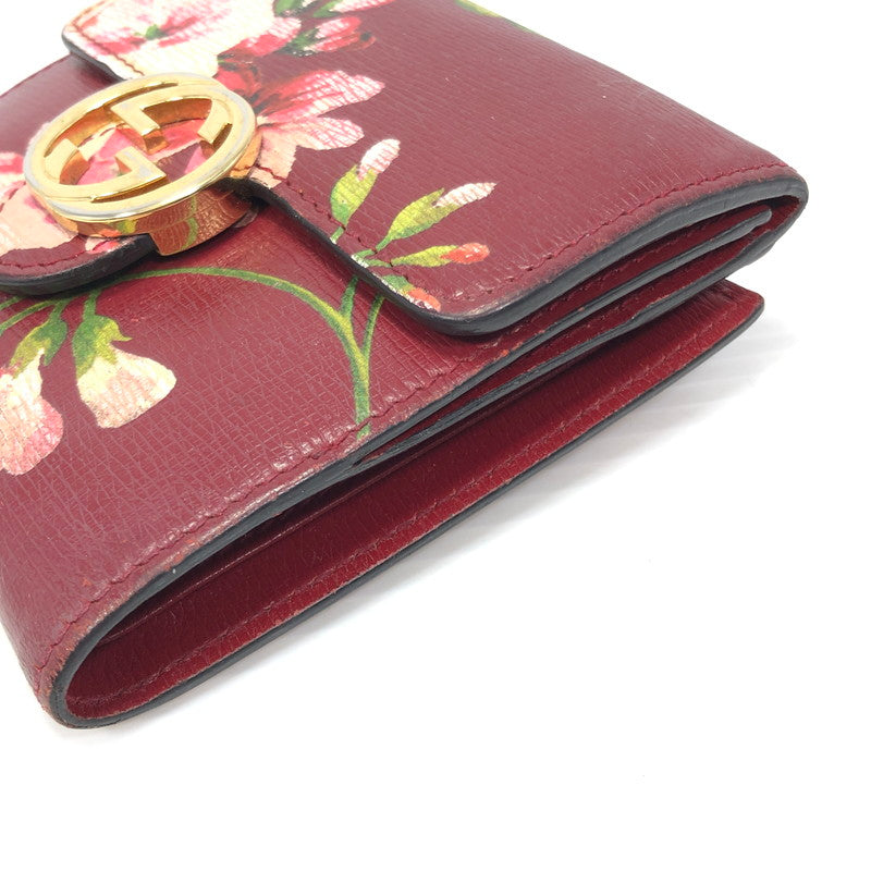 【現状渡し品】【レディース】 GUCCI グッチ BLOOMS INTERLOCKING G FLOWER 369676-2184 ブルームス インターロッキングG フラワー 二つ折り財布 181-261028-rt-05-tagh カラー：レッド 万代Net店