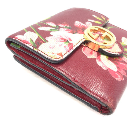 【現状渡し品】【レディース】 GUCCI グッチ BLOOMS INTERLOCKING G FLOWER 369676-2184 ブルームス インターロッキングG フラワー 二つ折り財布 181-261028-rt-05-tagh カラー：レッド 万代Net店