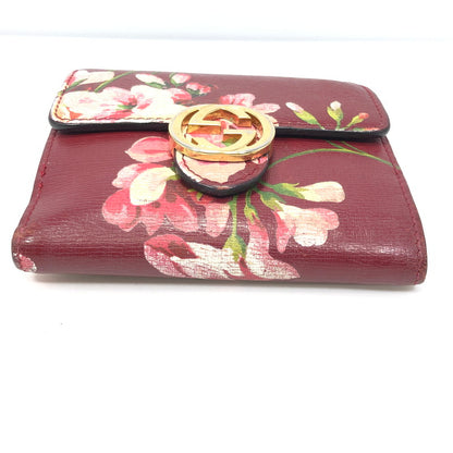 【現状渡し品】【レディース】 GUCCI グッチ BLOOMS INTERLOCKING G FLOWER 369676-2184 ブルームス インターロッキングG フラワー 二つ折り財布 181-261028-rt-05-tagh カラー：レッド 万代Net店