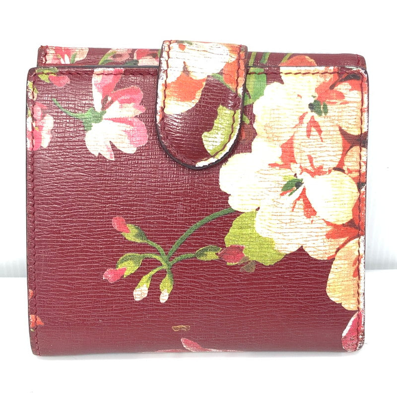【現状渡し品】【レディース】 GUCCI グッチ BLOOMS INTERLOCKING G FLOWER 369676-2184 ブルームス インターロッキングG フラワー 二つ折り財布 181-261028-rt-05-tagh カラー：レッド 万代Net店