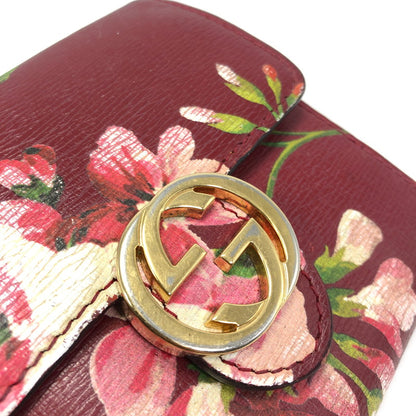 【現状渡し品】【レディース】 GUCCI グッチ BLOOMS INTERLOCKING G FLOWER 369676-2184 ブルームス インターロッキングG フラワー 二つ折り財布 181-261028-rt-05-tagh カラー：レッド 万代Net店