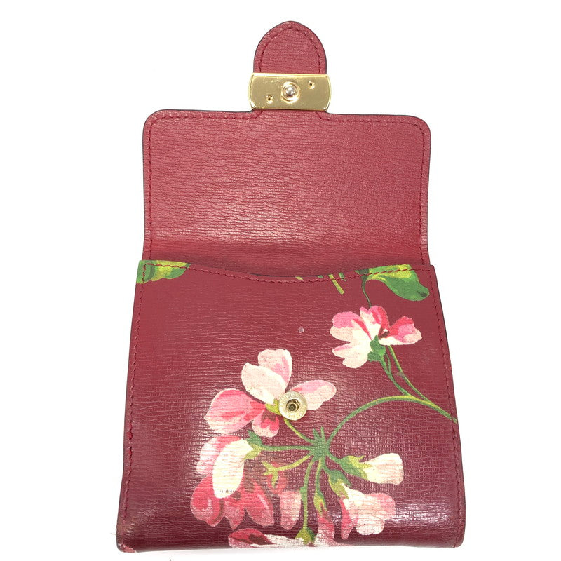 【現状渡し品】【レディース】 GUCCI グッチ BLOOMS INTERLOCKING G FLOWER 369676-2184 ブルームス インターロッキングG フラワー 二つ折り財布 181-261028-rt-05-tagh カラー：レッド 万代Net店