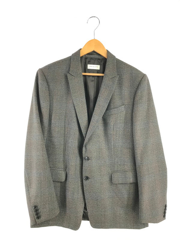 【中古品】【メンズ】 DRIES VAN NOTEN ドリスヴァンノッテン REID＆TAYLOR 2B WOOL GLEN CHECK TAILORED JACKET テーラードジャケット ライトアウター 141-261029-rt-04-tagh サイズ：54 カラー：ブラウン 万代Net店