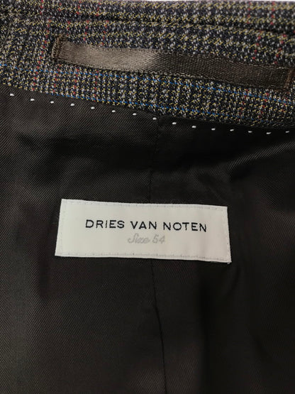 【中古品】【メンズ】 DRIES VAN NOTEN ドリスヴァンノッテン REID＆TAYLOR 2B WOOL GLEN CHECK TAILORED JACKET テーラードジャケット ライトアウター 141-261029-rt-04-tagh サイズ：54 カラー：ブラウン 万代Net店