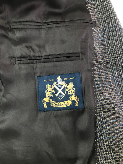 【中古品】【メンズ】 DRIES VAN NOTEN ドリスヴァンノッテン REID＆TAYLOR 2B WOOL GLEN CHECK TAILORED JACKET テーラードジャケット ライトアウター 141-261029-rt-04-tagh サイズ：54 カラー：ブラウン 万代Net店