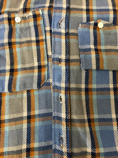 【中古品】【メンズ】 ENGINEERED GARMENTS エンジニアードガーメンツ 23AW WORK SHIRT BLUE COTTON HEAVY TWILL PLAID ヘビーコットンツイル チェック ワークシャツ 長袖 トップス 140-260615-kk-01-hon サイズ：XS カラー：BLUE 万代Net店