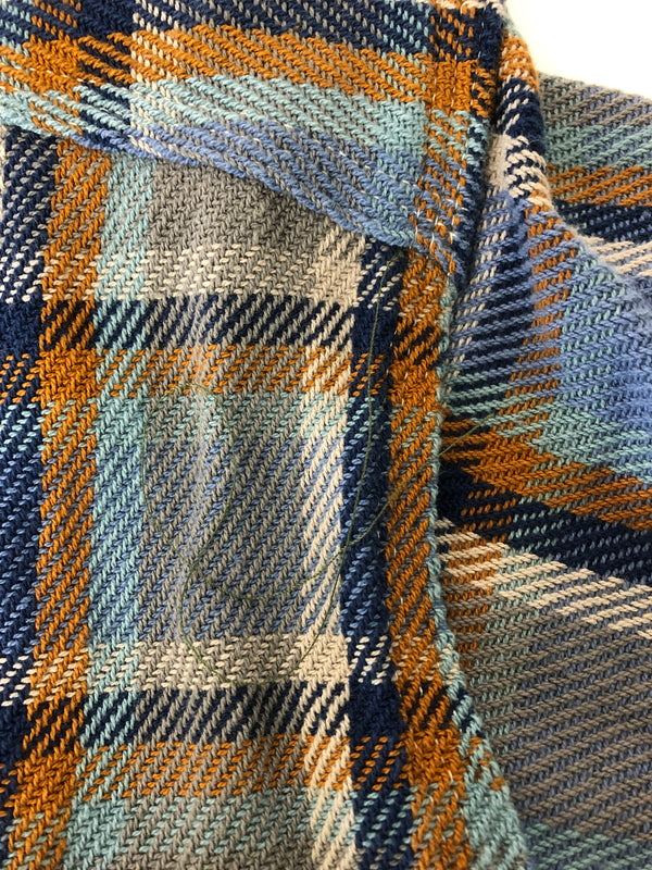 【中古品】【メンズ】 ENGINEERED GARMENTS エンジニアードガーメンツ 23AW WORK SHIRT BLUE COTTON HEAVY TWILL PLAID ヘビーコットンツイル チェック ワークシャツ 長袖 トップス 140-260615-kk-01-hon サイズ：XS カラー：BLUE 万代Net店