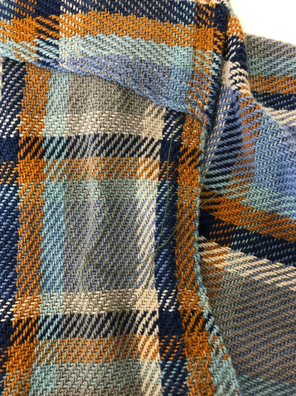 【中古品】【メンズ】 ENGINEERED GARMENTS エンジニアードガーメンツ 23AW WORK SHIRT BLUE COTTON HEAVY TWILL PLAID ヘビーコットンツイル チェック ワークシャツ 長袖 トップス 140-260615-kk-01-hon サイズ：XS カラー：BLUE 万代Net店