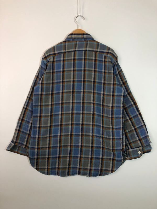 【中古品】【メンズ】 ENGINEERED GARMENTS エンジニアードガーメンツ 23AW WORK SHIRT BLUE COTTON HEAVY TWILL PLAID ヘビーコットンツイル チェック ワークシャツ 長袖 トップス 140-260615-kk-01-hon サイズ：XS カラー：BLUE 万代Net店