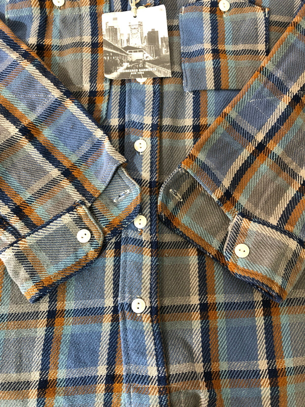 【中古品】【メンズ】 ENGINEERED GARMENTS エンジニアードガーメンツ 23AW WORK SHIRT BLUE COTTON HEAVY TWILL PLAID ヘビーコットンツイル チェック ワークシャツ 長袖 トップス 140-260615-kk-01-hon サイズ：XS カラー：BLUE 万代Net店