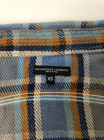 【中古品】【メンズ】 ENGINEERED GARMENTS エンジニアードガーメンツ 23AW WORK SHIRT BLUE COTTON HEAVY TWILL PLAID ヘビーコットンツイル チェック ワークシャツ 長袖 トップス 140-260615-kk-01-hon サイズ：XS カラー：BLUE 万代Net店