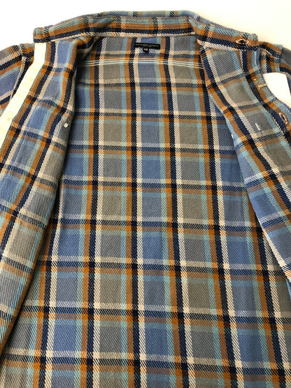 【中古品】【メンズ】 ENGINEERED GARMENTS エンジニアードガーメンツ 23AW WORK SHIRT BLUE COTTON HEAVY TWILL PLAID ヘビーコットンツイル チェック ワークシャツ 長袖 トップス 140-260615-kk-01-hon サイズ：XS カラー：BLUE 万代Net店