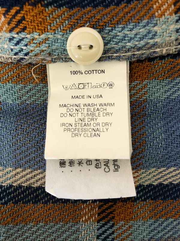 【中古品】【メンズ】 ENGINEERED GARMENTS エンジニアードガーメンツ 23AW WORK SHIRT BLUE COTTON HEAVY TWILL PLAID ヘビーコットンツイル チェック ワークシャツ 長袖 トップス 140-260615-kk-01-hon サイズ：XS カラー：BLUE 万代Net店