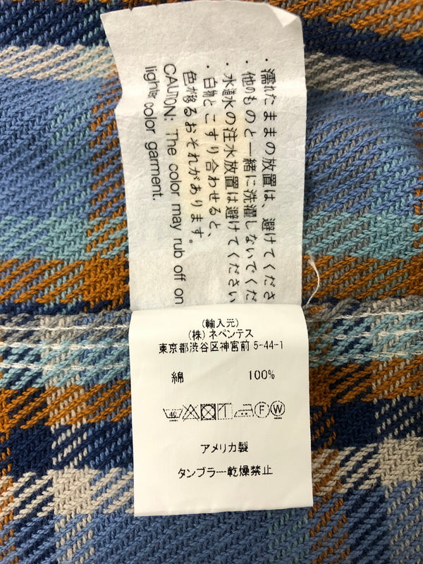 【中古品】【メンズ】 ENGINEERED GARMENTS エンジニアードガーメンツ 23AW WORK SHIRT BLUE COTTON HEAVY TWILL PLAID ヘビーコットンツイル チェック ワークシャツ 長袖 トップス 140-260615-kk-01-hon サイズ：XS カラー：BLUE 万代Net店