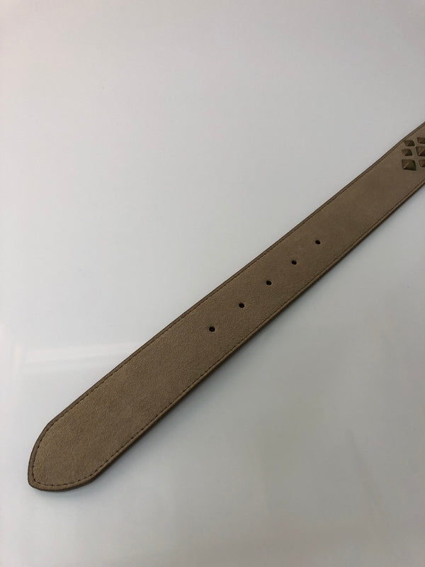 【中古品】【メンズ】 NEEDLES ニードルス SQUARE STUDS BELT-SUEDE LEATHER スクエア スタッズベルト スエードレザー 服飾雑貨 アクセサリー 205-260615-kk-12-hon カラー：TAUPE 万代Net店