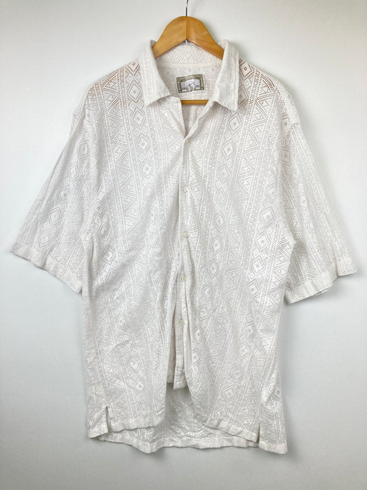 【中古品】【メンズ】 FREAK'S STORE フリークス ストア LACE OPEN COLLAR S/S SHIRT 1006248901511 レース オープンカラー ショートスリーブシャツ 半袖 トップス 178-260725-kk-02-hon カラー：ホワイト 万代Net店