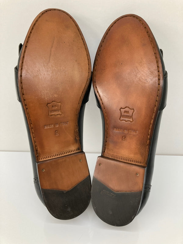 【中古品】【メンズ】 The Men's Store by Bloomingdale's ザ メンズストア バイ ブルーミング デールズ LEATHER FRINGE LOAFERS レザーフリンジローファー 革靴 178-260724-kk-05-hon サイズ：9 カラー：BLACK 万代Net店