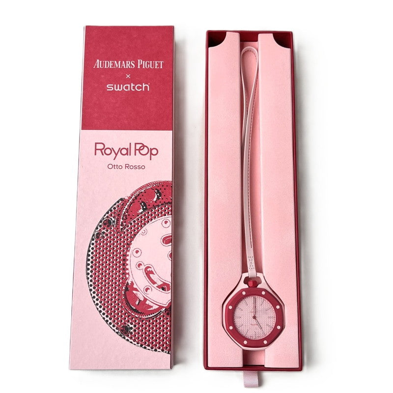 【未使用品】【メンズ】 未使用 SWATCH × AUDEMARS PIGUET/ROYAL POP OTTO ROSSO スウォッチ オーデマピゲ ロイヤルポップ SSX03R100N ピンク ポケットウォッチ 懐中時計 付属有 195-260707-SS-02-ich 万代Net店
