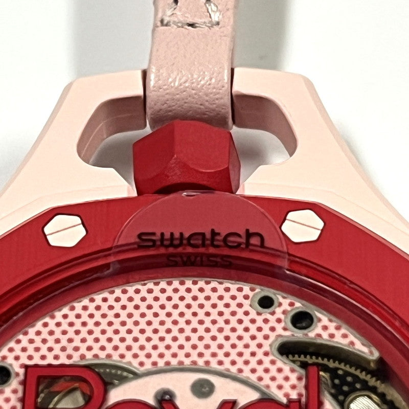 【未使用品】【メンズ】 未使用 SWATCH × AUDEMARS PIGUET/ROYAL POP OTTO ROSSO スウォッチ オーデマピゲ ロイヤルポップ SSX03R100N ピンク ポケットウォッチ 懐中時計 付属有 195-260707-SS-02-ich 万代Net店