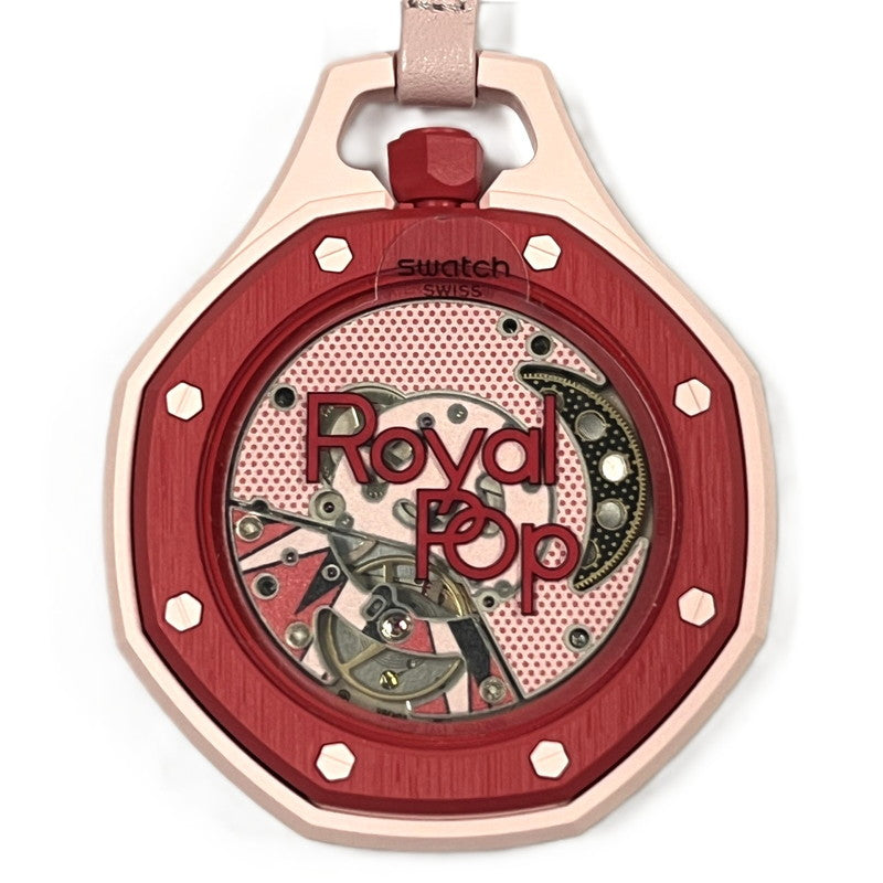 【未使用品】【メンズ】 未使用 SWATCH × AUDEMARS PIGUET/ROYAL POP OTTO ROSSO スウォッチ オーデマピゲ ロイヤルポップ SSX03R100N ピンク ポケットウォッチ 懐中時計 付属有 195-260707-SS-02-ich 万代Net店