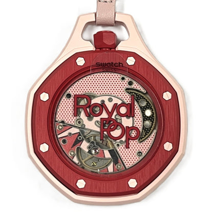 【未使用品】【メンズ】 未使用 SWATCH × AUDEMARS PIGUET/ROYAL POP OTTO ROSSO スウォッチ オーデマピゲ ロイヤルポップ SSX03R100N ピンク ポケットウォッチ 懐中時計 付属有 195-260707-SS-02-ich 万代Net店