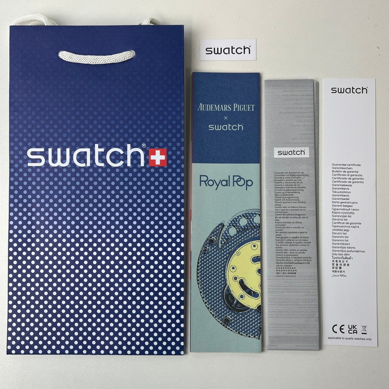 【未使用品】【メンズ】 未使用 SWATCH × AUDEMARS PIGUET/ROYAL POP ORENJI HACHI スウォッチ オーデマピゲ SSX03L103N ブルー×オレンジ ロイヤルポップ ポケットウォッチ 懐中時計 付属有 195-260707-SS-01-ich 万代Net店