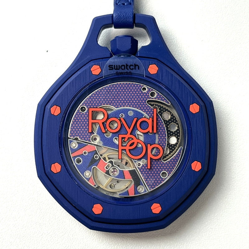 【未使用品】【メンズ】 未使用 SWATCH × AUDEMARS PIGUET/ROYAL POP ORENJI HACHI スウォッチ オーデマピゲ SSX03L103N ブルー×オレンジ ロイヤルポップ ポケットウォッチ 懐中時計 付属有 195-260707-SS-01-ich 万代Net店