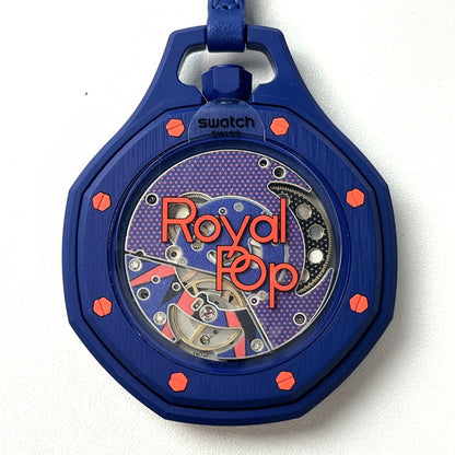 【未使用品】【メンズ】 未使用 SWATCH × AUDEMARS PIGUET/ROYAL POP ORENJI HACHI スウォッチ オーデマピゲ SSX03L103N ブルー×オレンジ ロイヤルポップ ポケットウォッチ 懐中時計 付属有 195-260707-SS-01-ich 万代Net店