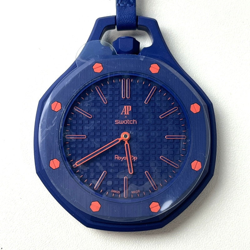 【未使用品】【メンズ】 未使用 SWATCH × AUDEMARS PIGUET/ROYAL POP ORENJI HACHI スウォッチ オーデマピゲ SSX03L103N ブルー×オレンジ ロイヤルポップ ポケットウォッチ 懐中時計 付属有 195-260707-SS-01-ich 万代Net店