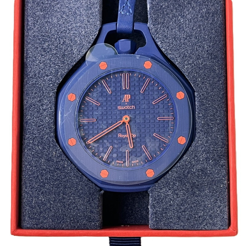 【未使用品】【メンズ】 未使用 SWATCH × AUDEMARS PIGUET/ROYAL POP ORENJI HACHI スウォッチ オーデマピゲ SSX03L103N ブルー×オレンジ ロイヤルポップ ポケットウォッチ 懐中時計 付属有 195-260707-SS-01-ich 万代Net店