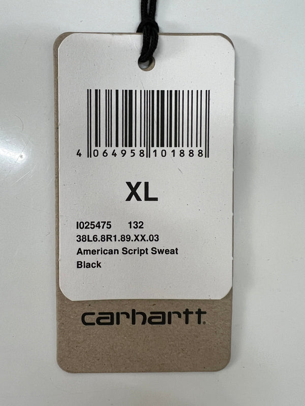【中古美品】【メンズ】 Carhartt WIP カーハート ワークインプログレス AMERICAN SCRIPT SWEAT I025475 150-260710-kk-07-hon サイズ：XL カラー：ブラック 万代Net店